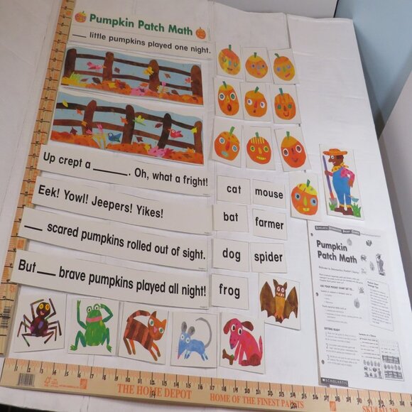 Pumpkin Math POCKET CHART complete set LAMINATED Scholastic - Picture 1 of 11